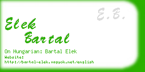 elek bartal business card